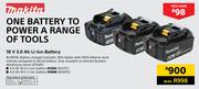 Makita 18V 6.0Ah Li-Ion Battery BL1830B