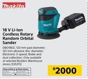 Makita 18V Li-Ion Cordless Rotary Random Orbital Sander DBO180Z