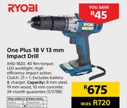 Ryobi One Plus 18V 13mm Impact Drill