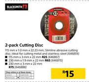 Blacksmith 2-Pack Cutting Disc 230mm x 1.9mm x 22mm
