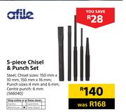afile 5 Piece Chisel & Punch Set