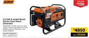Grip 2.5kVA 4-Stroke Recoil Electric Start Petrol Generator SRGE3500E