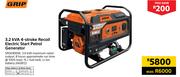 Grip 3.2kVA 4-Stroke Recoil Electric Start Petrol Generator SRGE4000E