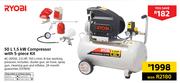 Ryobi 50L 1.5kW Compressor With 5-Piece Kit AC-2055K