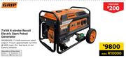 Grip 7kVA 4-Stroke Recoil Electric Start Petrol Generator SRGE8500E