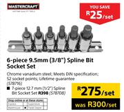 Mastercraft 6-Piece 9.5mm(3/8") Spline Bit Socket Set