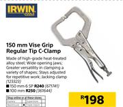 Irwin 100mm Vise Grip Regular Tip C-Clamp