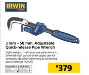 Irwin 3mm-58mm Adjustable Quick Release Pipe Wrench