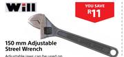 Will 150mm Adjustable Streel Wrecnch