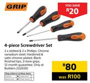 Grip 4-Piece Screwdriver Set