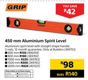 Grip 450mm Aluminium Spirit Level
