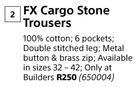 Beck FX Cargo Stone Trousers