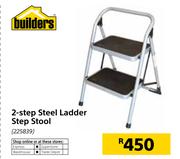 Builders 2 Step Steel Ladder Step Stool