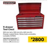 Mastercraft 9 Drawer Tool Chest-650mm(w) x 300mm(d) x 420mm(h)