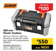 Grip 580mm Plastic Toolbox-585mm x 310mm x 280mm