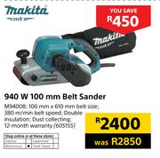 Makita 940W 100mm Belt Sander