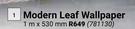 Modern Leaf Wallpaper 1m x 530mm
