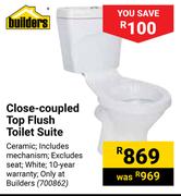 Builders Close Coupled Top Flush Toilet Suite