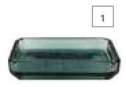 Lusso Soap Dish (Green Glass)-Each