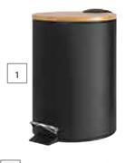 Lusso 3L waste Bin (Black & Bamboo)