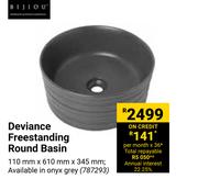 Bijiou Deviance Freestanding Round Basin