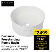 Bijiou Deviance Freestanding Round Basin-Each