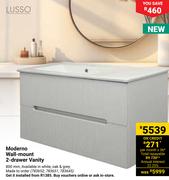 Lusso Moderno Wall Mount 2 Drawer Vanity