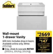 Builders Wall Mount 1 Drawer Vanity