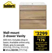 Builders Wall Mount 2 Drawer Vanity