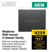 Lusso Moderno Wall Mount 2 Drawer Vanity