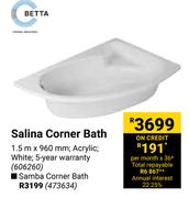 Betta Salina Corner Bath