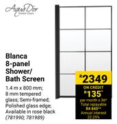 Aqua Dior Blanca 8 Panel Shower Bath Screen