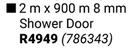Aqua Dior Smoked Glass Shower Door 2m x 900mm x 8mm