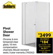 Builders Pivot Shower Door