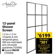 Aqua Dior 12 Panel Shower Screen 1.2m x 1.2m