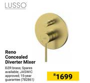Lusso Reno Concealed Diverter Mixer