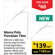 Marco Polo Porcelain Tiles-600mm x 600mm Per Sqm