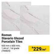 Roman Stavario Glazed Porcelain Tiles-600mm x 600mm Per Sqm