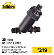 Builders 25mm In Line Filter