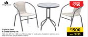 Design House 3 Piece Steel & Glass Bistro Set