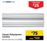 Edge Classic Polystyrene Cornice-80mm x 80mm; 2m