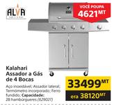 Alva Kalahari Assador a Gas de 4 Bocas
