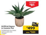 Artificial Agave In Ceramic Pot