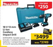 Makita 18V 13mm Li-Ion Cordless Impact Drill DHP453RYE