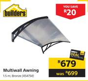 Builders Multiwall Awning 1.5m Bronze