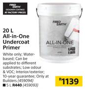 Fired Earth 20L All In One Undercoat Primer