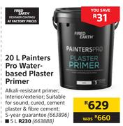 Fired Earth 20L Painters Pro Water Based Plaster Primer