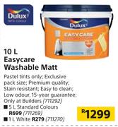 Dulux 5L Easy Care Washable Matt (Standard Colours)