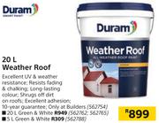 Duram 20L Weather Roof (Green & White)