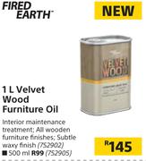 Fired Earth 1L Velvet Wood Furniture Oil